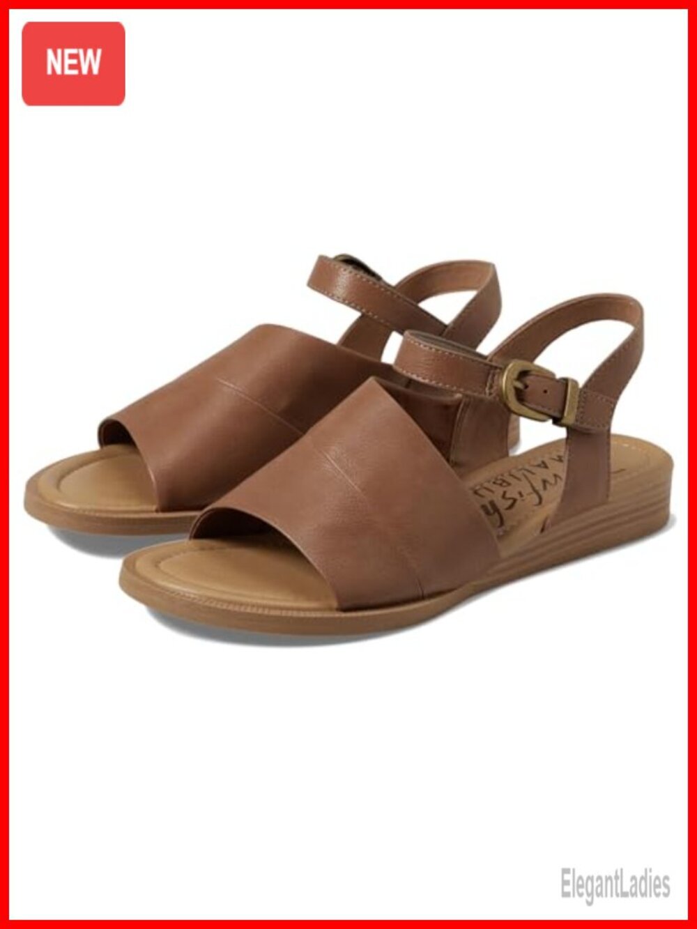 Women's Wedge Sandals with Adjustable Buckle
